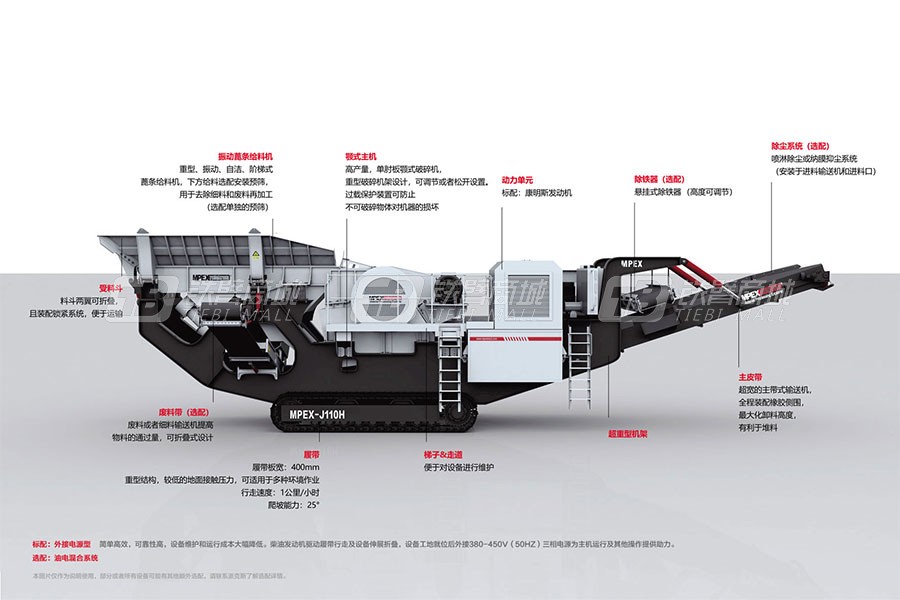派克斯J130履帶移動顎式破碎機